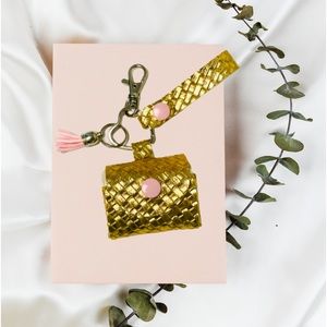 Ear Pod Case Cover Keychain with wristlet & Tassel